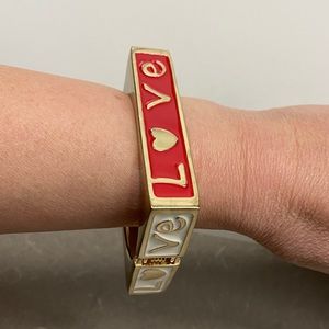 Valentine’s Love Bracelet red & white enamel